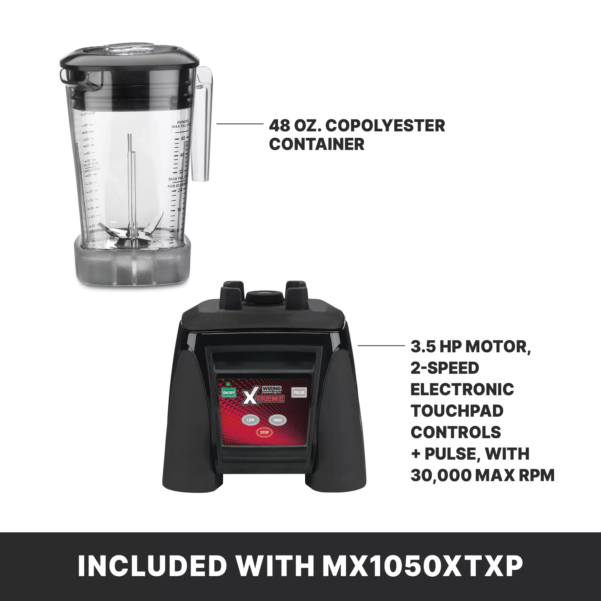 キッチン家電 Waring Blender Hi-Power Blender | 64oz Stainless Steel, Enclosure | Waring